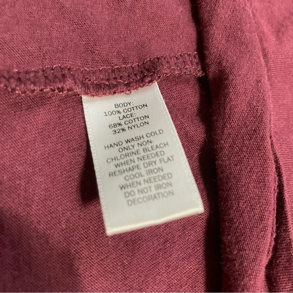 ANN TAYLOR LOFT Burgundy Floral Lace Front Lined Sleeveless Tank Top Size Medium - Picture 10 of 11